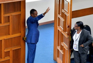 Outgoing Minister of Finance and the Public Service, Dr. the Hon. Nigel Clarke, bids farewell to the House of Representatives, on Tuesday (October 29).

