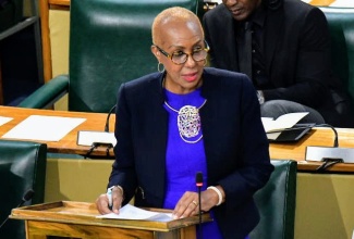 Minister of Education and Youth, Hon. Fayval Williams, delivers a statement to the House of Representatives on Tuesday (October 1).