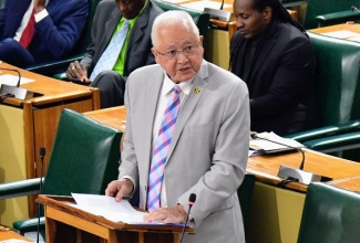 Minister of Justice, Hon. Delroy Chuck, addresses the House of Representatives on October 1.