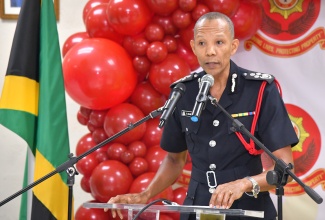 Commissioner of the Jamaica Fire Brigade, Stewart Beckford, addresses the media launch of the Jamaica Fire Brigade’s Fire and Life Safety Awareness Week, at the Ministry of Local Government and Community Development in St. Andrew, on October 23.

