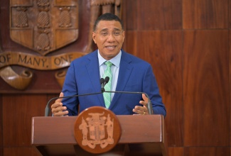 Prime Minister, Dr. the Most Hon. Andrew Holness, speaks at Wednesday’s (October 30) post-Cabinet press briefing at Jamaica House.

