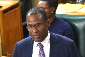 Minister of Finance and the Public Service, Dr. the Hon. Nigel Clarke, addressing Tuesday’s (October 8) sitting of the House of Representatives.

