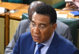 Prime Minister, Dr. the Most Hon. Andrew Holness, addresses the House of Representatives on Tuesday (October 8).

