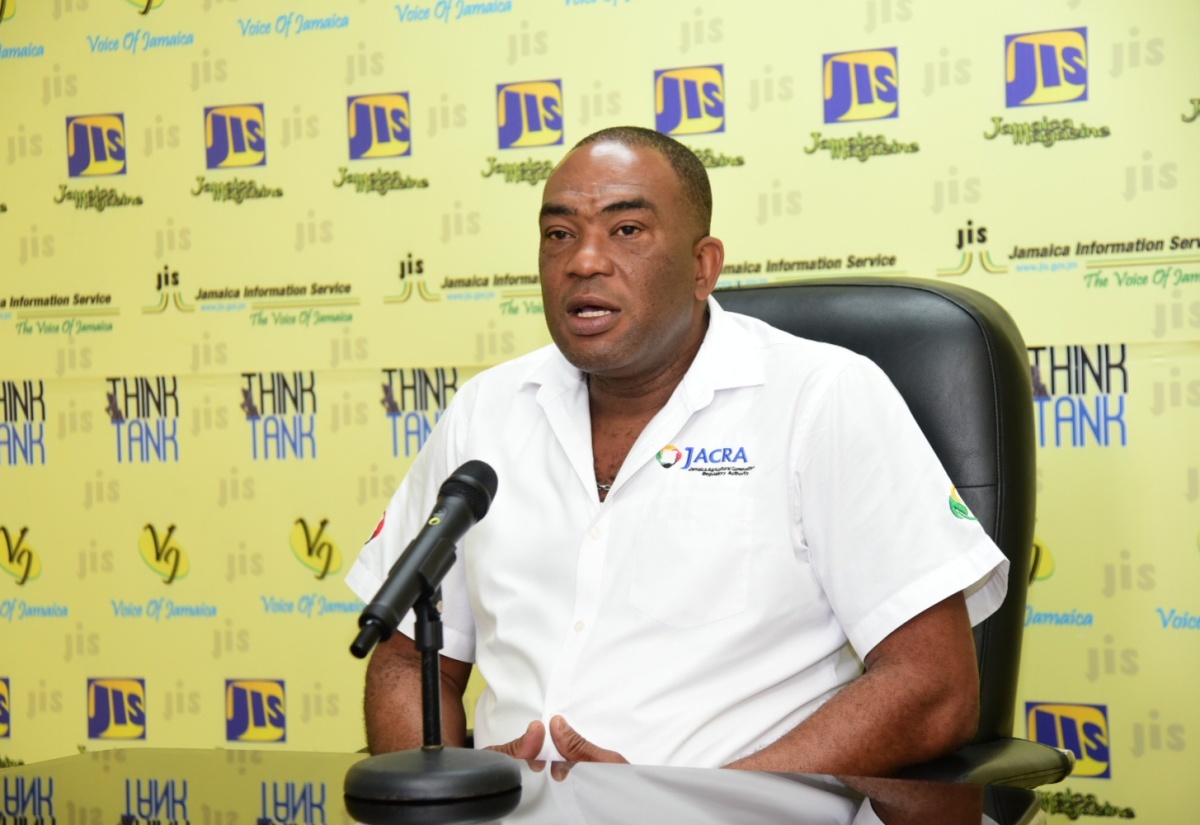Acting Coordinator for Advisory and Field Extension Services, Jamaica Agricultural Commodity Regulatory Authority (JACRA), Gerald Bryan, speaking during a Jamaica Information Service (JIS) ‘Think Tank’.