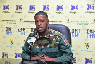 Park Ranger with the Jamaica Conservation and Development Trust (JCDT), Anthony King, speaks during a Jamaica Information Service (JIS) ‘Think Tank’, at the agency’s head office in Kingston on Thursday (November 21).

