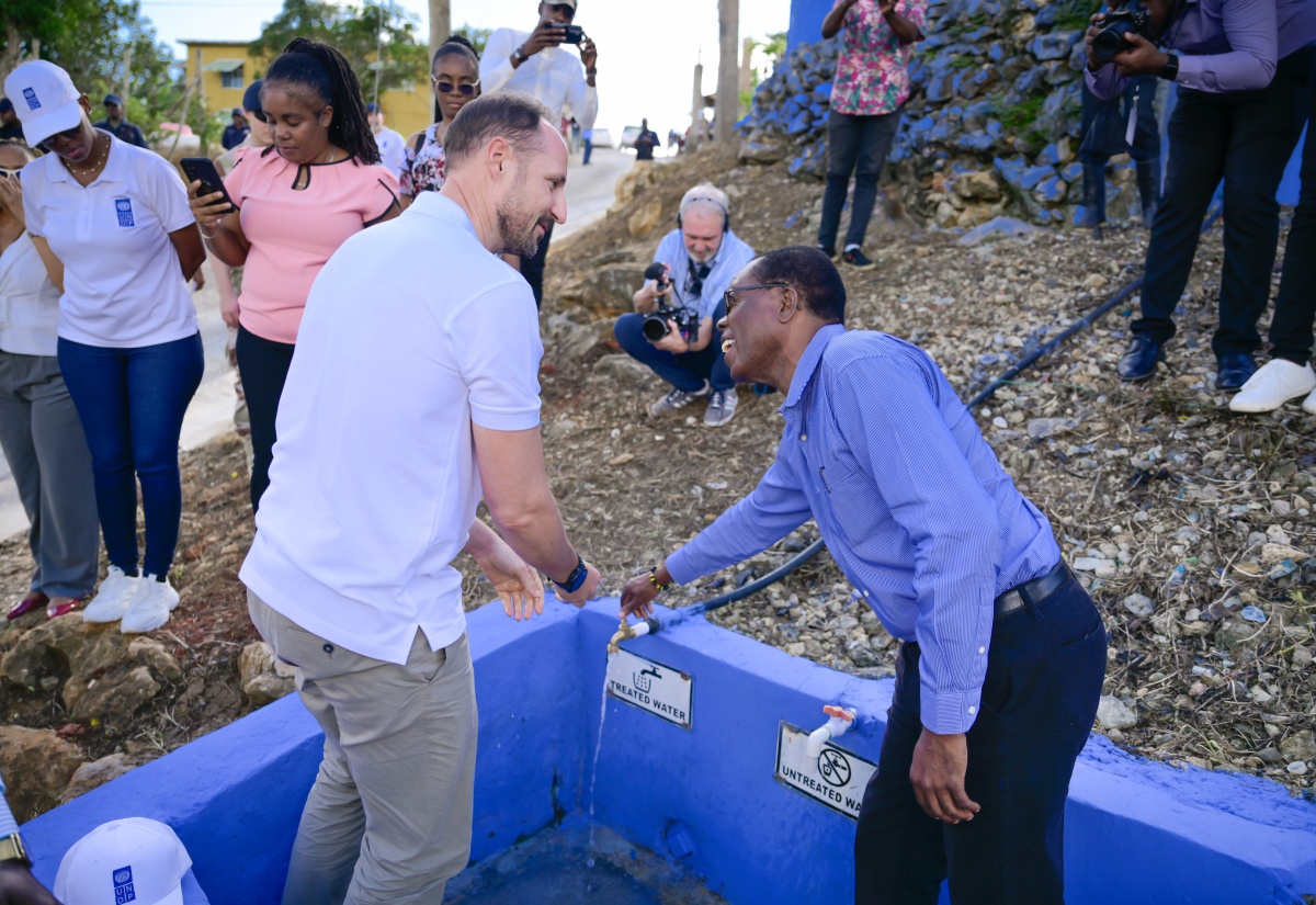 Crown Prince of Norway Says Solar Water Harvesting System in Clarendon Should Be Replicated