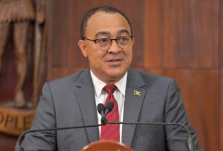 Minister of Health and Wellness, Dr. the Hon. Christopher Tufton, addressing Wednesday’s (October 30) post-Cabinet press briefing at Jamaica House.

