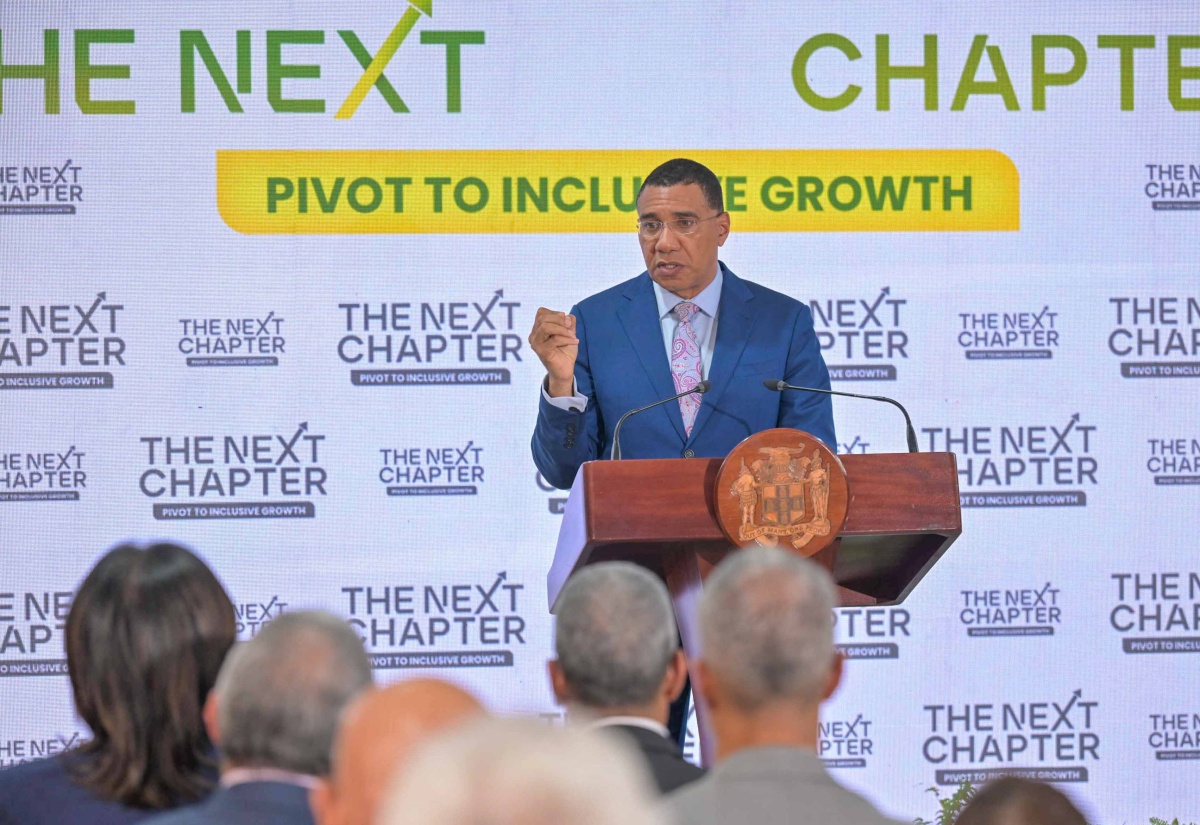 Prime Minister, Dr. the Most Hon. Andrew Holness, announces the Government’s new policy direction for growth during a briefing at the Office of the Prime Minister on Tuesday (November 19).

