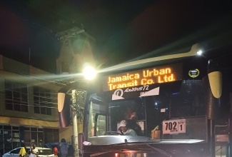 Bus 702 makes a stop on Church Street in Morant Bay before departing for Kingston on Monday (December 2), on its debut in the parish of St. Thomas.
