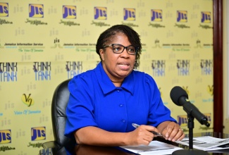 Director of Research at the Consumer Affairs Commission (CAC), Raquel White, addresses a recent JIS Think Tank.