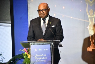 Tourism Minister, Hon. Edmund Bartlett, addresses the second annual Jamaica Centre of Tourism Innovation (JCTI) Awards and Recognition Ceremony at the Montego Bay Convention Centre in St. James on Thursday (December 5).

