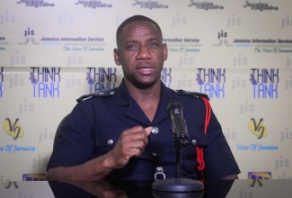 Deputy Commissioner, Jamaica Fire Brigade (JFB), Sean Martin, addresses a recent Jamaica Information Service (JIS) ‘Think Tank’ at the agency's head office in Kingston.

