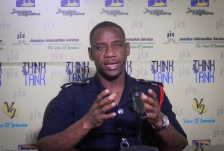 Deputy Commissioner of the Jamaica Fire Brigade (JFB), Sean Martin, addresses a recent JIS Think Tank.
 