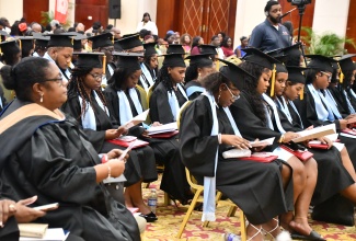 Graduates of the Montego Bay Community College at their recent graduation ceremony, held at the Montego Bay Convention Centre in St. James.