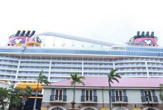 The ‘Disney Treasure’ moored at the Falmouth Port in Trelawny, following its maiden voyage to Jamaica on December 5.

