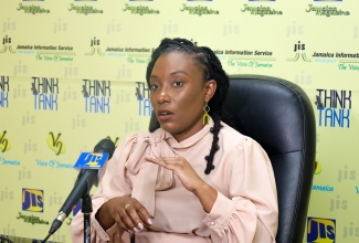 The International Labour Orgnaisation (ILO) Just Transition Officer and Project Coordinator in Jamaica, Marissa Shepherd, speaks at a JIS Think Tank.

