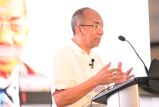 Deputy Prime Minister and Minister of National Security, Hon. Dr. Horace Chang, addresses Friday’s (January 17) staging of the newly launched ‘Heightening Awareness to Combat Human Trafficking course at the Jewel Grande Montego Bay Resort and Spa in Rose Hall, St. James.