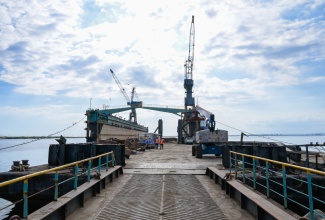 The floating dock operated by German Ship Repair Jamaica Limited (GSRJ) at Harbour Head in Kingston.