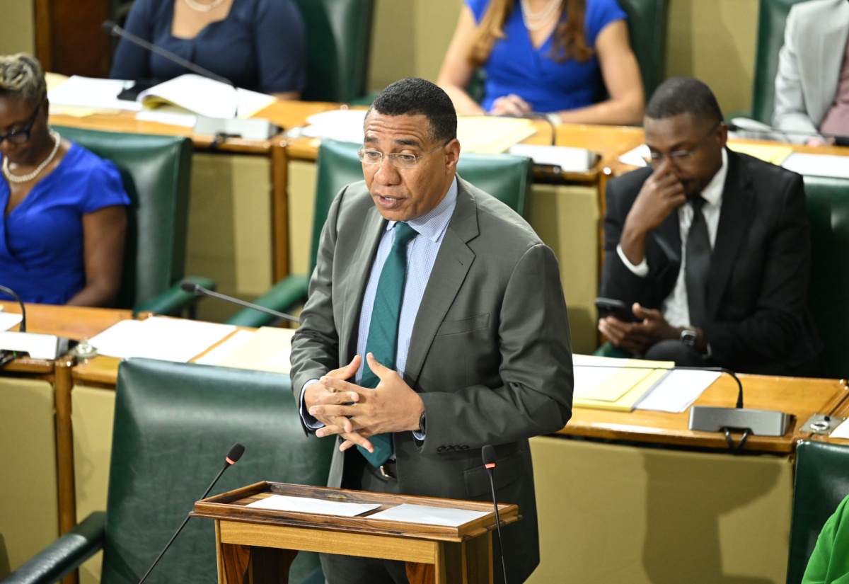 Prime Minister, Dr. the Most Hon. Andrew Holness, gives a statement to the House of Representatives on the Government’s Special CAPEX Programme, during Tuesday’s (January 21) sitting.
