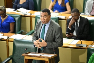 Prime Minister, Dr. the Most Hon. Andrew Holness, gives a statement to the House of Representatives on the Government’s Special CAPEX Programme, during Tuesday’s (January 21) sitting.