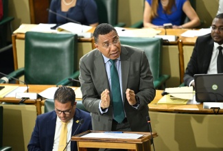 Prime Minister, Dr. the Most Hon. Andrew Holness, delivers a statement in the House of Representatives on Tuesday (January 21).