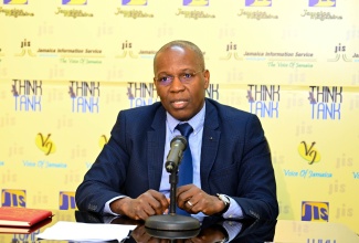 Deputy Commissioner General, Operations, Tax Administration Jamaica, Dave Jeffery, speaks at a JIS Think Tank on February 7.

