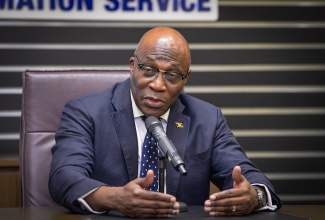 Chief Justice, Hon. Bryan Sykes, speaks at a Jamaica Information Service (JIS) 'Think Tank', recently.

