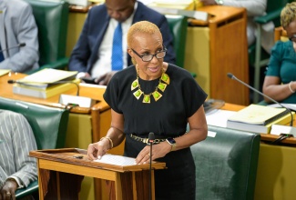 Minister of Finance and the Public Service, Hon. Fayval Williams, tables the 2025/2026 Estimates of Expenditure in the House of Representatives on Thursday, February 13.

