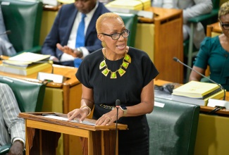 Minister of Finance and the Public Service, Hon. Fayval Williams, tables the 2025/2026 Estimates of Expenditure in the House of Representatives on Thursday, February 13.