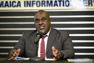 Director of ICT Services at the Southern Regional Health Authority, Rohan Smith, addresses a JIS Think Tank on February 27.

