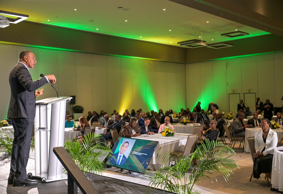 Prime Minister, Dr. the Most Hon. Andrew Holness, addresses the National Security Council Seminar held on Thursday (February 6) at the AC Marriott Hotel in Kingston.

