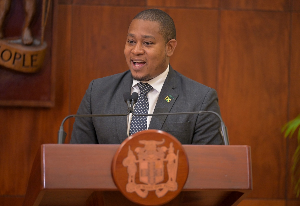 Minister of Agriculture, Fisheries and Mining, Hon. Floyd Green, provides an update on measures being undertaken to revitalise the country’s egg industry during Wednesday’s (February 19) post-Cabinet press briefing at Jamaica House.

