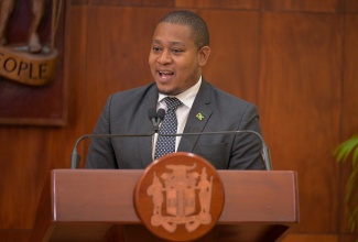 Minister of Agriculture, Fisheries and Mining, Hon. Floyd Green, provides an update on the aquaculture sector during Wednesday’s (February 19) post-Cabinet press briefing at Jamaica House.

