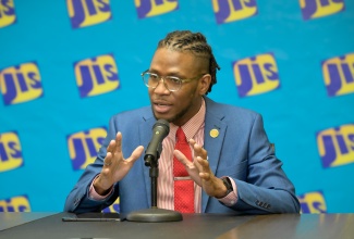 Director/Principal Interim at the National College for Educational Leadership (NCEL), Keriffe Clark, addresses a JIS Think Tank, today (March 14).