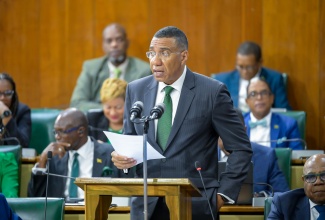 Prime Minister, Dr. the Most Hon. Andrew Holness, addresses the House of Representatives during his 2025/26 Budget Debate presentation on Thursday (March 20).