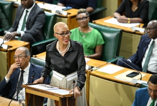 Minister of Finance and the Public Service, Hon. Fayval Williams, opens the 2025/26 Budget Debate in the House of Representatives on Tuesday (March 11).

