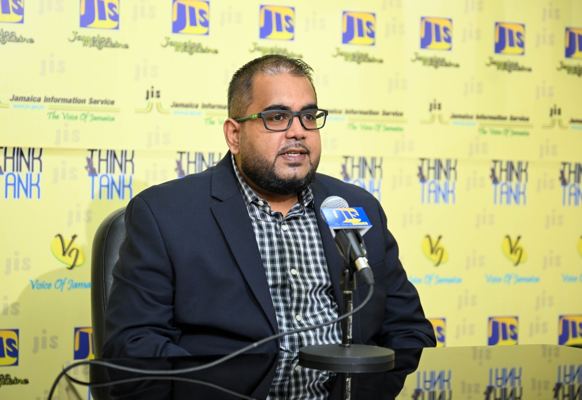 Head and Research Fellow, Earthquake Unit (EQU), University of the West Indies (UWI), Mona, Kevin Tankoo, speaks during a recent Jamaica Information Service (JIS) ‘Think Tank’.

