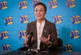 Minister of Foreign Affairs and Foreign Trade, Senator the Hon. Kamina Johnson Smith, addresses a Jamaica Information Service (JIS) Think Tank held on Thursday (March 6) at the agency’s Television Department in Kingston.

