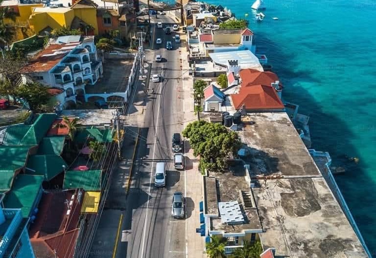 An aerial shot of Montego Bay oceanfront in St. James.