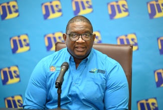 Director General, Hazardous Substances Regulatory Authority (HSRA), Dr. Cliff Riley, speaks during a recent Jamaica Information Service (JIS) ‘Think Tank’ at the agency’s Television Department in Kingston.

