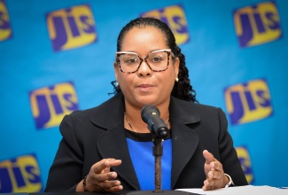Senior Director, Contractor Performance Monitoring Branch (CPMB) in the Public Procurement Commission, Cheyenne McClarthy, speaks at a Jamaica Information Service (JIS) Think Tank, recently.

