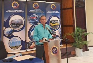 Minister of Science, Energy, Telecommunications and Transport, Hon. Daryl Vaz, speaks at a press conference, held at the Ministry’s offices in Kingston, on Thursday (May 22).
