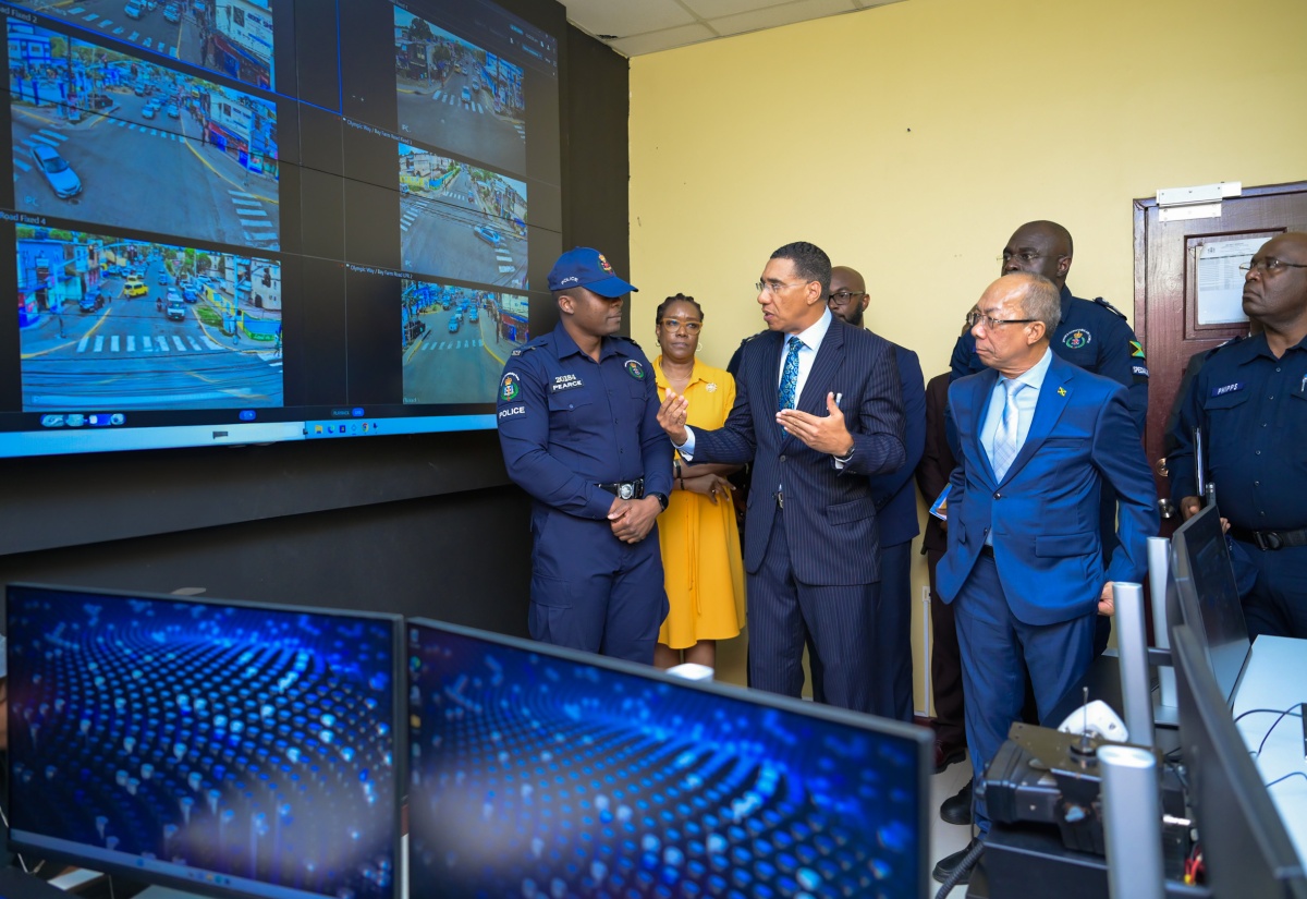 PM Opens JamaicaEye Monitoring Centre At Olympic Gardens Police Station