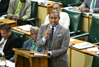 Minister of Agriculture, Fisheries and Mining, Hon. Floyd Green, makes his 2025/26 Sectoral Debate presentation in the House of Representatives on Tuesday (May 27).