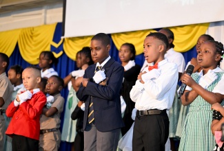 Members of the Northern Caribbean University (NCU) Church Children’s Ministry Department perform during Saturday’s (May 3) National Child Month Church Service at NCU. The service marked the beginning of activities under the theme: ‘Act Now! Stand Against Child Abuse and Exploitation’.

