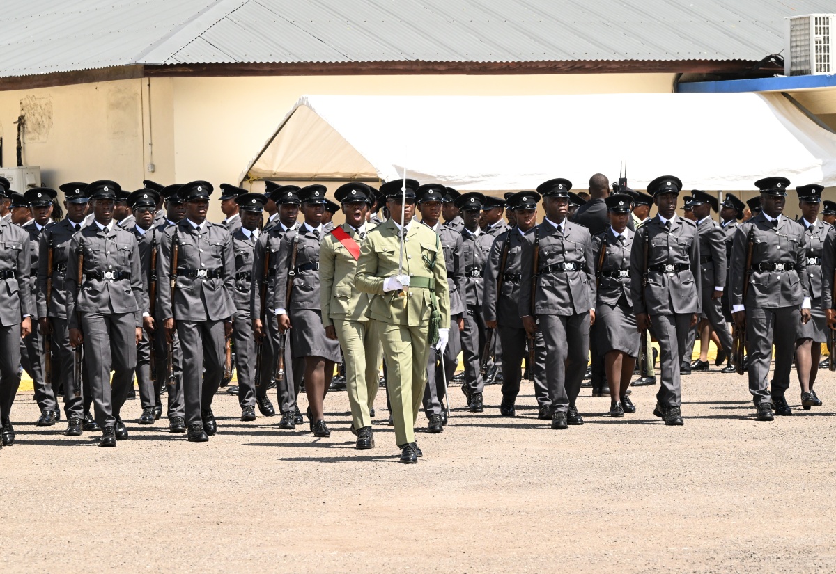 New correctional officers are on parade during the Passing Out ceremony for the 85th Intake of officers at the Carl Rattray Staff College in Discovery Bay, St. Ann, on Friday, May 9.

