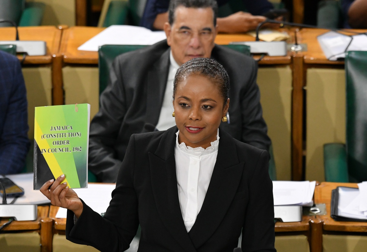 Minister of Legal and Constitutional Affairs, Hon. Marlene Malahoo Forte, makes her contribution to the 2025/26 Sectoral Debate in the House of Representatives on Tuesday (May 6).