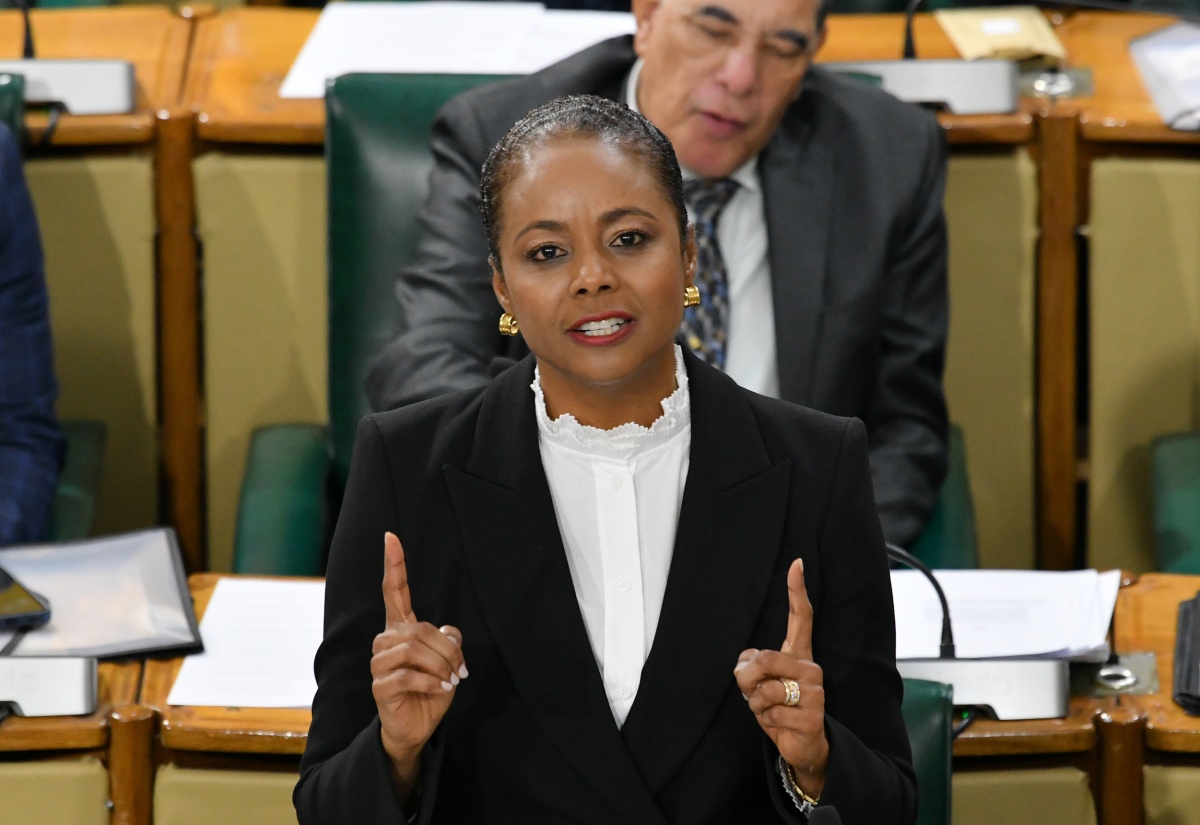 Minister of Legal and Constitutional Affairs, Hon. Marlene Malahoo Forte, makes her contribution to the 2025/26 Sectoral Debate in the House of Representatives on Tuesday (May 6).