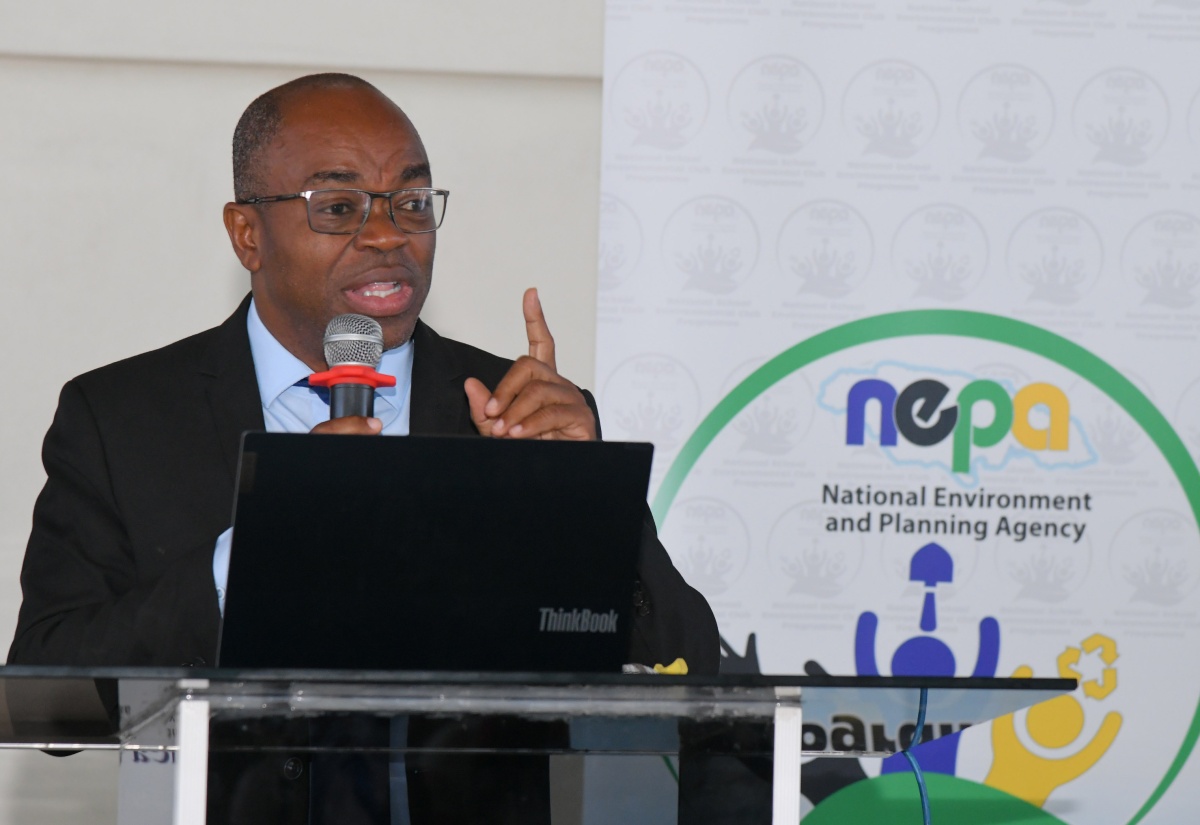 Chief Executive Officer of the National Environment and Planning Agency (NEPA), Leonard Francis, addresses Tuesday’s (May 20) celebration of International Biodiversity Day at Kingsway High School in Kingston on Tuesday (May 20), under the theme ‘Harmony with Nature and Sustainable Development’.

