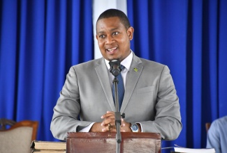 Minister of Agriculture, Fisheries and Mining, Hon. Floyd Green, addresses the National Minerals Week church service, held at the Black River Independent Baptist Church in St. Elizabeth, on Sunday (May 25).
